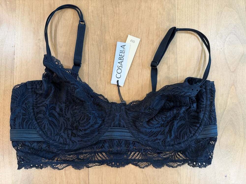Cosabella Khana Longline Underwire Bra Black 36C New